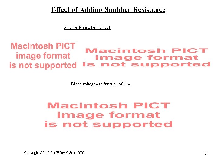 Effect of Adding Snubber Resistance Snubber Equivalent Circuit Diode voltage as a function of Effect of Adding Snubber Resistance Snubber Equivalent Circuit Diode voltage as a function of