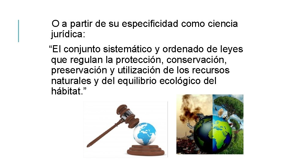 O a partir de su especificidad como ciencia jurídica: “El conjunto sistemático y ordenado