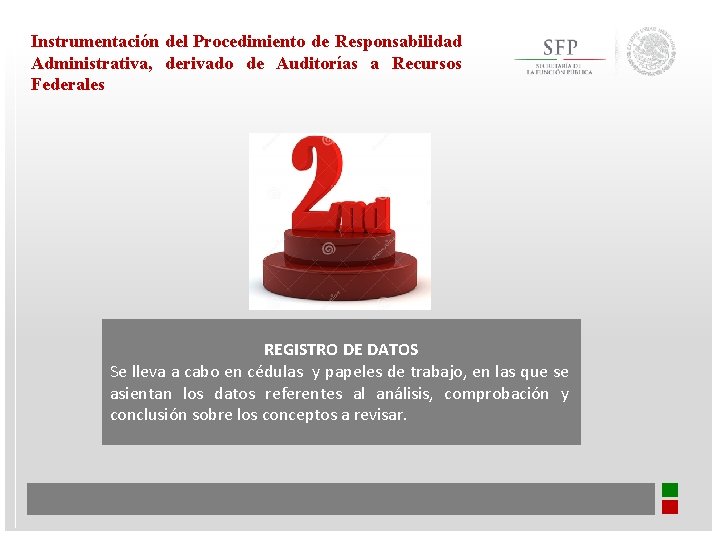 Instrumentación del Procedimiento de Responsabilidad Administrativa, derivado de Auditorías a Recursos Federales REGISTRO DE