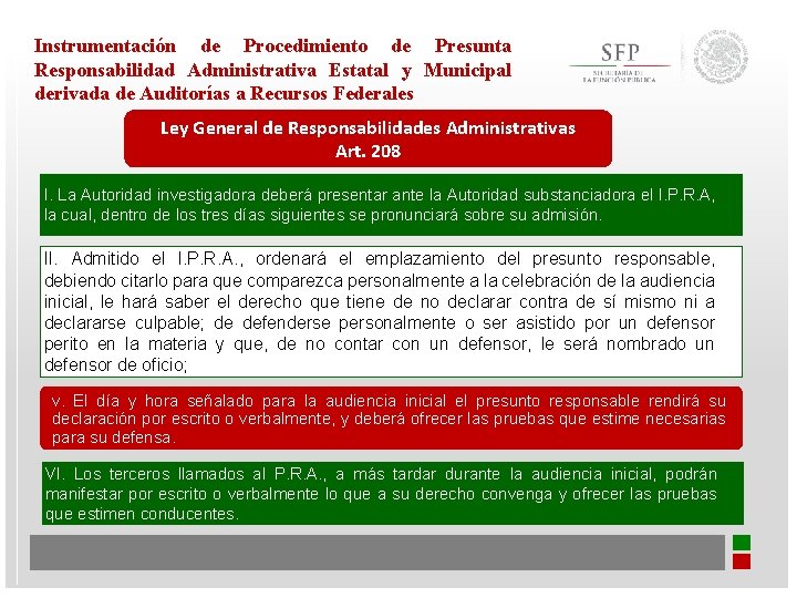 Instrumentación de Procedimiento de Presunta Responsabilidad Administrativa Estatal y Municipal derivada de Auditorías a