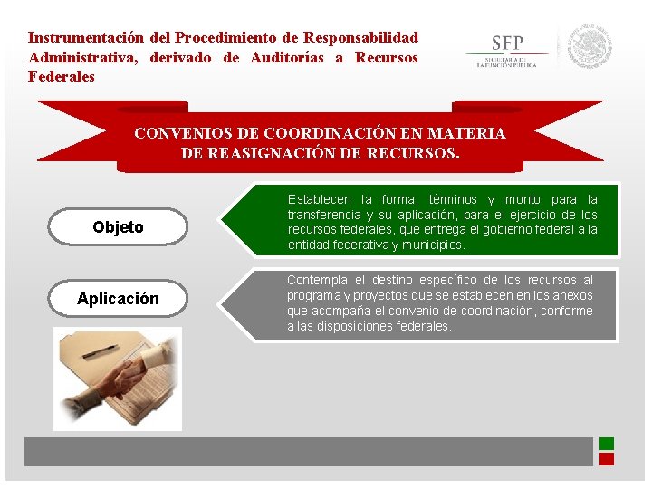 Instrumentación del Procedimiento de Responsabilidad Administrativa, derivado de Auditorías a Recursos Federales CONVENIOS DE