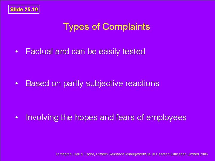 Slide 25. 10 Types of Complaints • Factual and can be easily tested •