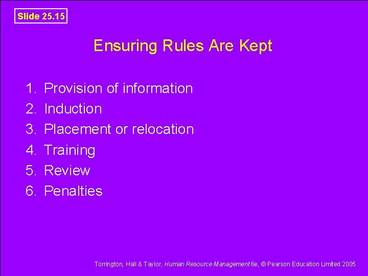 Slide 25. 15 Ensuring Rules Are Kept 1. 2. 3. 4. 5. 6. Provision