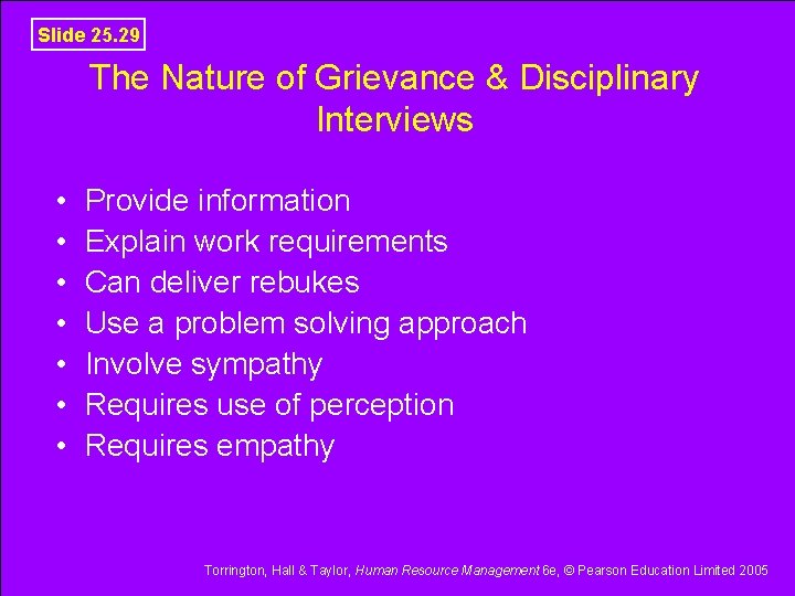 Slide 25. 29 The Nature of Grievance & Disciplinary Interviews • • Provide information