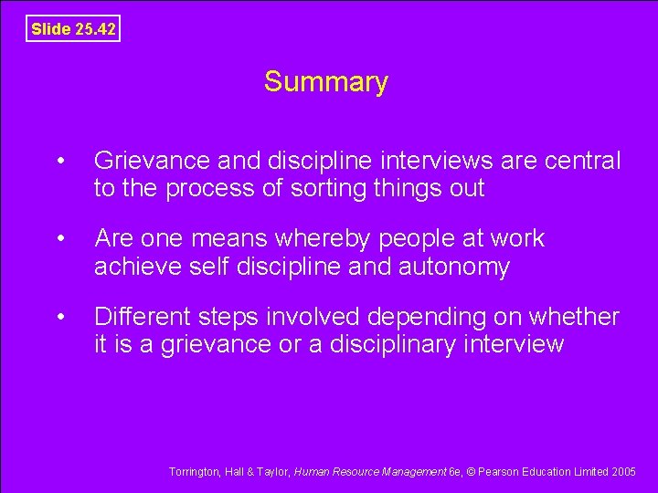 Slide 25. 42 Summary • Grievance and discipline interviews are central to the process