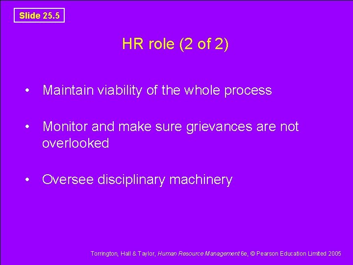 Slide 25. 5 HR role (2 of 2) • Maintain viability of the whole