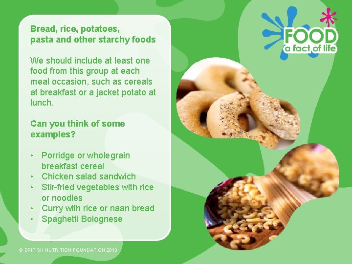 The eatwell plate Foundation BRITISH NUTRITION FOUNDATION 2013