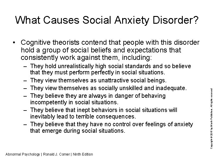 What Causes Social Anxiety Disorder? – They hold unrealistically high social standards and so