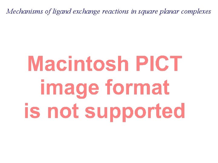 Mechanisms of ligand exchange reactions in square planar complexes 