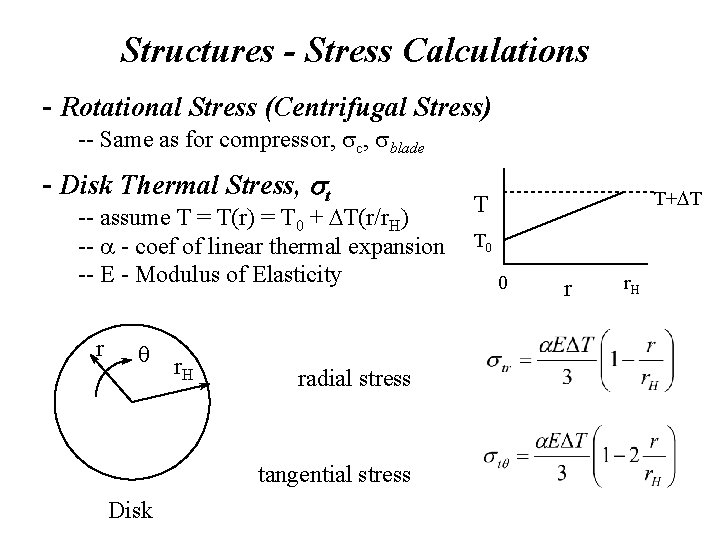 Structures - Stress Calculations - Rotational Stress (Centrifugal Stress) -- Same as for compressor,