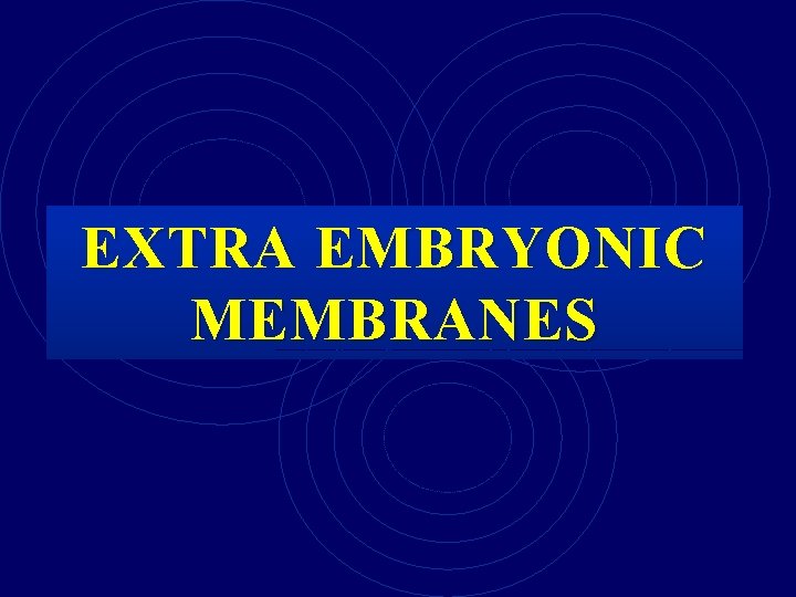 EXTRA EMBRYONIC MEMBRANES 