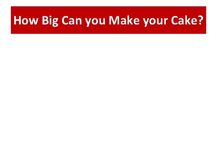 How Big Can you Make your Cake? 