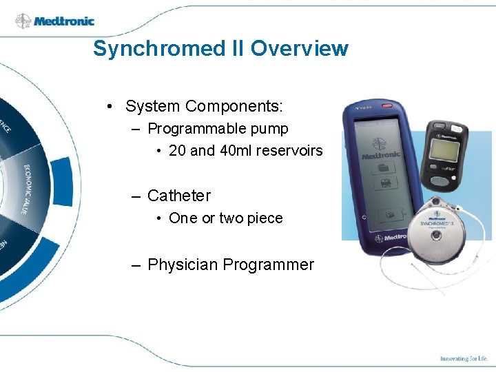 Synchromed II Overview • System Components: – Programmable pump • 20 and 40 ml