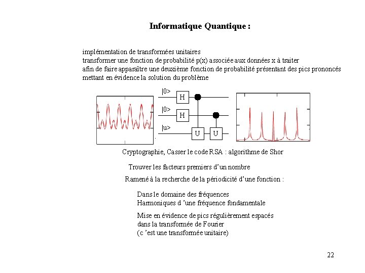 Informatique Quantique : implémentation de transformées unitaires transformer une fonction de probabilité p(x) associée