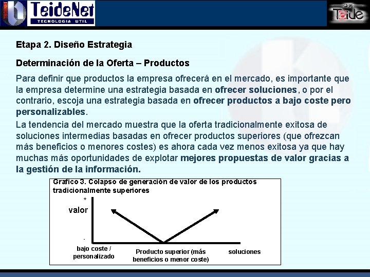 Etapa 2. Diseño Estrategia Determinación de la Oferta – Productos Para definir que productos