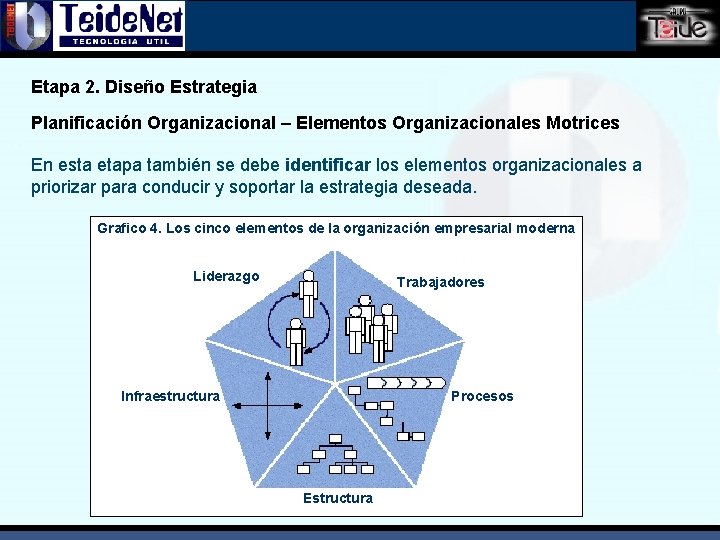 Etapa 2. Diseño Estrategia Planificación Organizacional – Elementos Organizacionales Motrices En esta etapa también