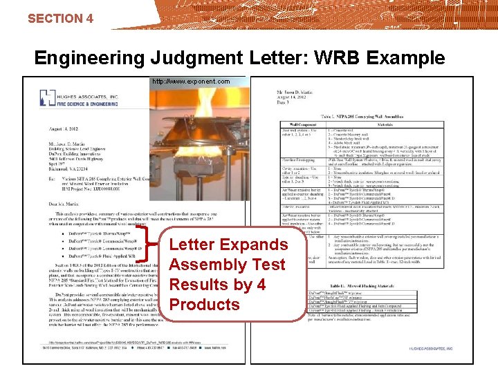 SECTION 4 Engineering Judgment Letter: WRB Example http: //www. exponent. com Letter Expands Assembly