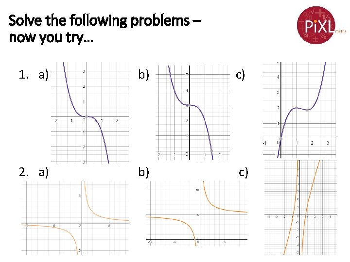 Solve the following problems – now you try… 1. a) b) c) 2. a) Solve the following problems – now you try… 1. a) b) c) 2. a)