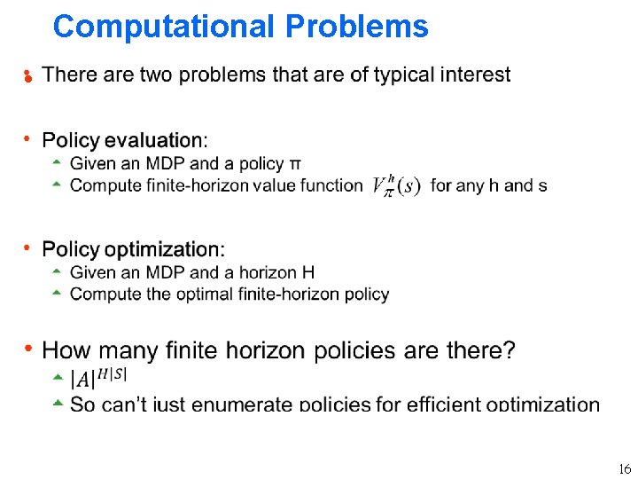 Computational Problems h 16 