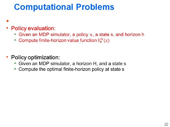 Computational Problems h 22 