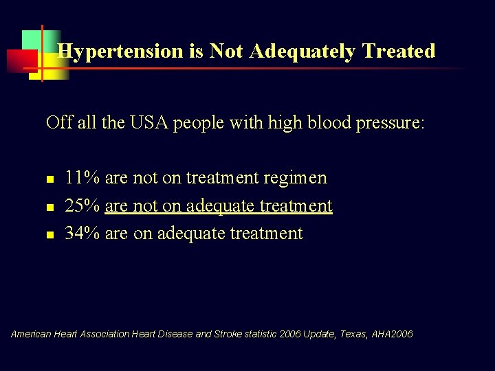 Hypertension is Not Adequately Treated Off all the USA people with high blood pressure: