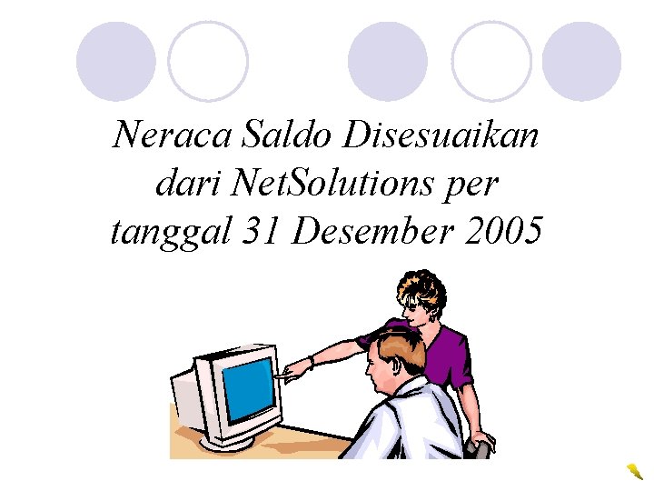 Neraca Saldo Disesuaikan dari Net. Solutions per tanggal 31 Desember 2005 