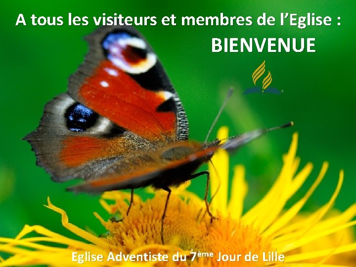 A tous les visiteurs et membres de l’Eglise : BIENVENUE Eglise Adventiste du 7ème