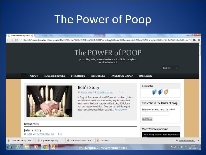 The Power of Poop IPS Liverpool 29 th September 2015 