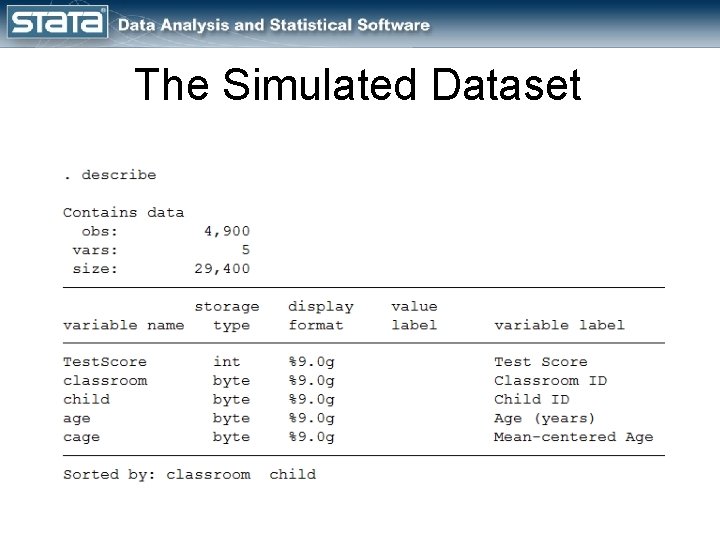 The Simulated Dataset 