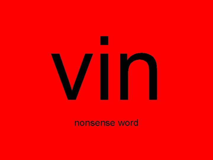 vin nonsense word 
