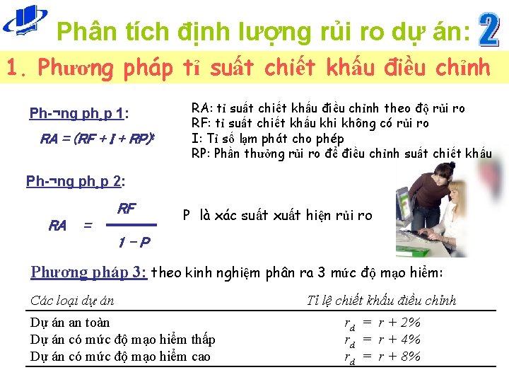 Phân tích định lượng rủi ro dự án: 1. Phương pháp tỉ suất chiết