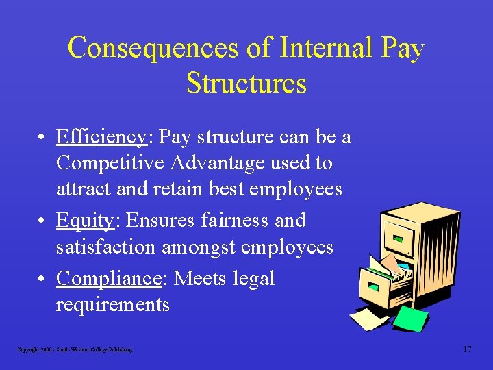 Consequences of Internal Pay Structures • Efficiency: Pay structure can be a Competitive Advantage