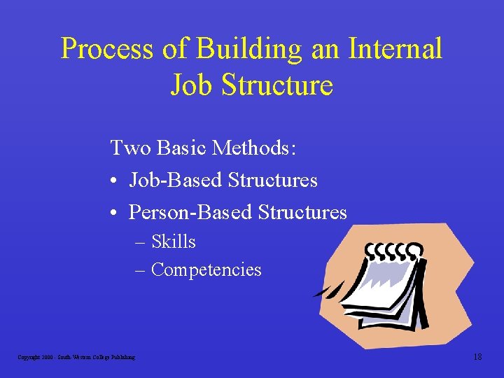 Process of Building an Internal Job Structure Two Basic Methods: • Job-Based Structures •