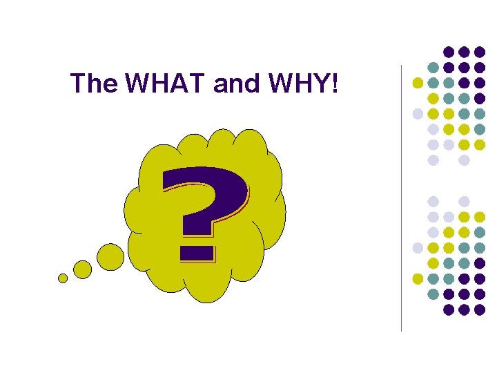 The WHAT and WHY! 