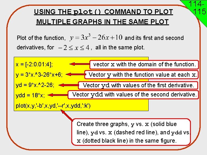 USING THE plot() COMMAND TO PLOT MULTIPLE GRAPHS IN THE SAME PLOT Plot of