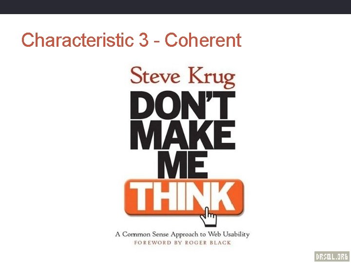 Characteristic 3 - Coherent 