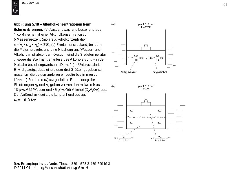 51 Abbildung 5. 18 – Alkoholkonzentrationen beim Schnapsbrennen: (a) Ausgangszustand bestehend aus 1 kg