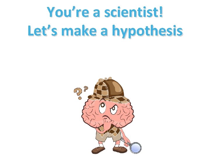 You’re a scientist! Let’s make a hypothesis 