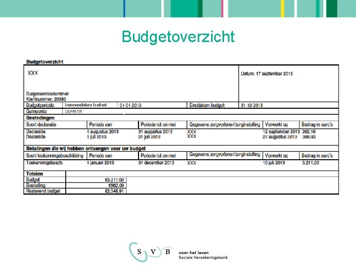 Budgetoverzicht 