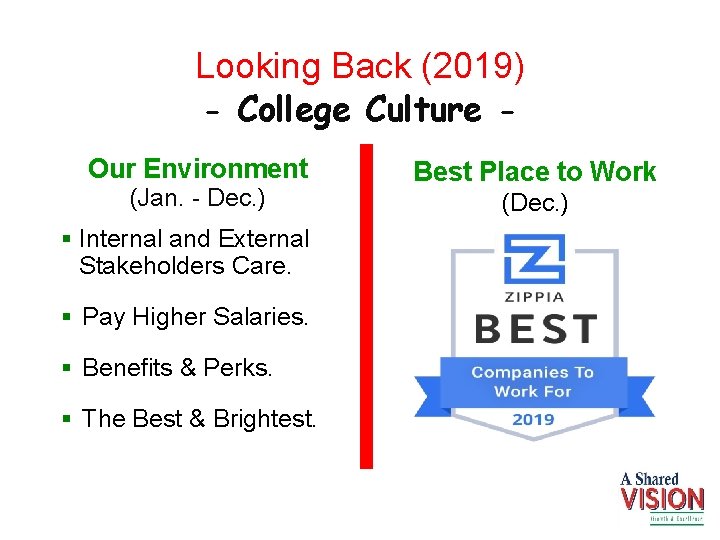 Looking Back (2019) - College Culture - Our Environment (Jan. - Dec. ) §