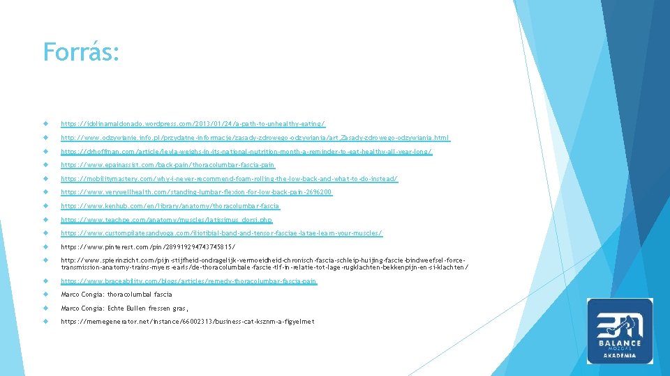 Forrás: https: //idolinamaldonado. wordpress. com/2013/01/24/a-path-to-unhealthy-eating/ http: //www. odzywianie. info. pl/przydatne-informacje/zasady-zdrowego-odzywiania/art, Zasady-zdrowego-odzywiania. html https: //drhoffman.