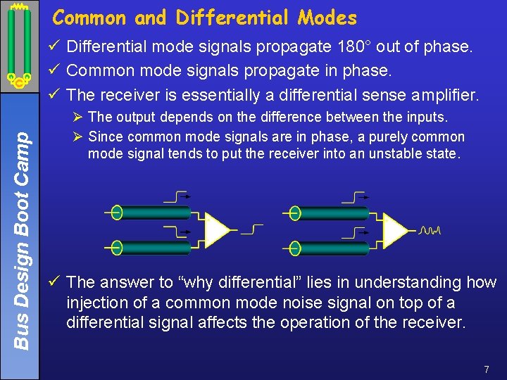 Common and Differential Modes Bus Design Boot Camp ü Differential mode signals propagate 180°