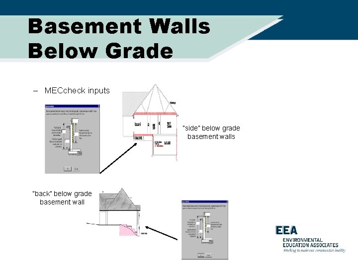 Basement Walls Below Grade – MECcheck inputs “side” below grade basement walls “back” below