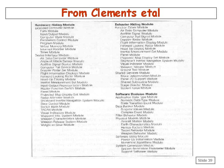 From Clements etal Slide 39 From Clements etal Slide 39