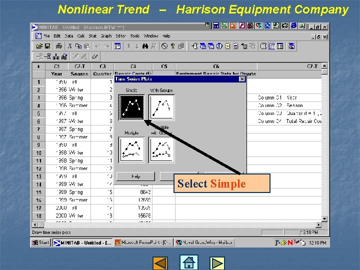 Nonlinear Trend – Harrison Equipment Company Select Simple 