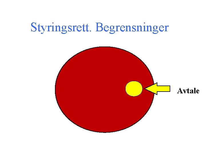 Styringsrett. Begrensninger Avtale 