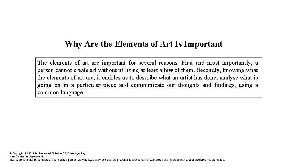 Why Are the Elements of Art Is Important The elements of art are important