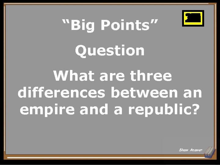 “Big Points” 25 26 27 28 29 30 10 11 12 13 14 15