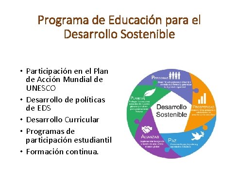 Programa de Educación para el Desarrollo Sostenible • Participación en el Plan de Acción