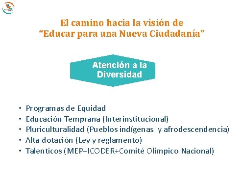 El camino hacia la visión de “Educar para una Nueva Ciudadanía” Atención a la